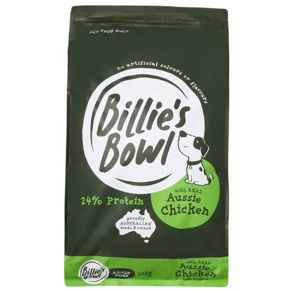 Billie's Bowl Adult with Aussie Chicken Dry Dog Food 10kg