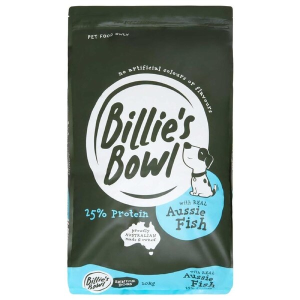 Billie's Bowl Senior with Aussie Fish Dry Dog Food 10kg