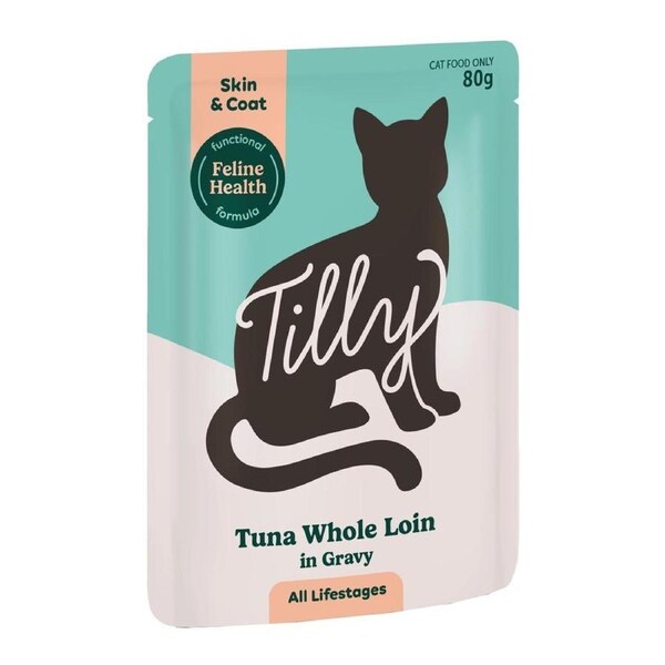 Tilly Skin & Coat Tuna Whole Loin in Gravy Wet Cat Food 80g 80g