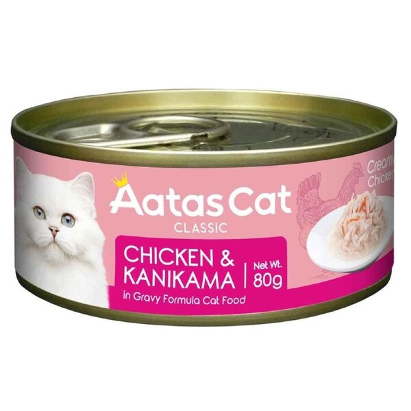 Aatas Creamy Chicken & Kanikama in Gravy Wet Cat Food 80g