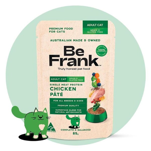 Be Frank Grain Free Adult Chicken Pate Wet Cat Food 85g