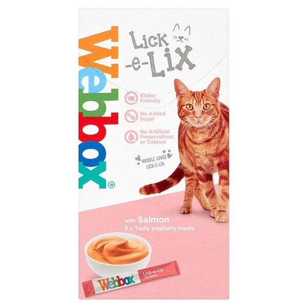 Webbox Lick-E-Lix Salmon Puree Cat Treat 5pk 5pk