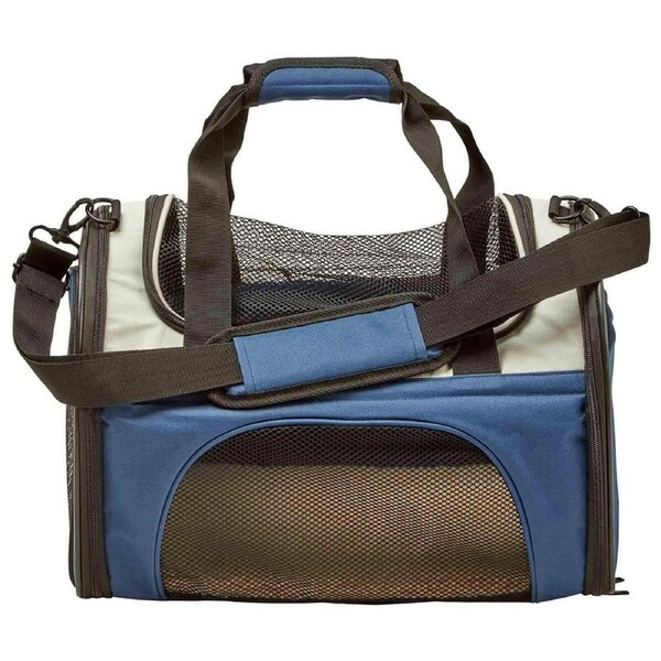 Buddy & Belle Collapsible Cat Carrier Blue/Black