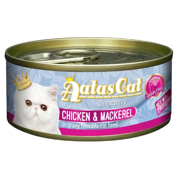 Aatas Creamy Chicken & Mackerel in Gravy Wet Cat Food 80g