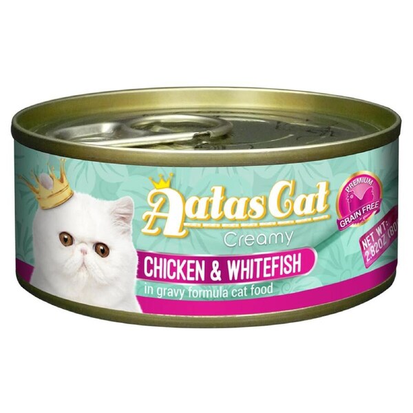 Aatas Creamy Chicken & Whitefish Gravy Wet Cat Food 80g