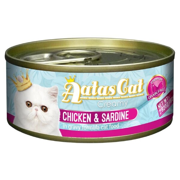 Aatas Creamy Chicken & Sardine in Gravy Wet Cat Food 80g