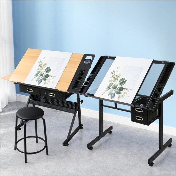 Artiss Drawing Desk Drafting Table Black Model&nbsp;1