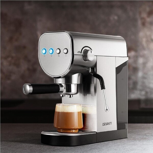 Devanti Coffee Machine Espresso Maker 20 Bar Milk Frother Double Shot Latte Cafe Model 2