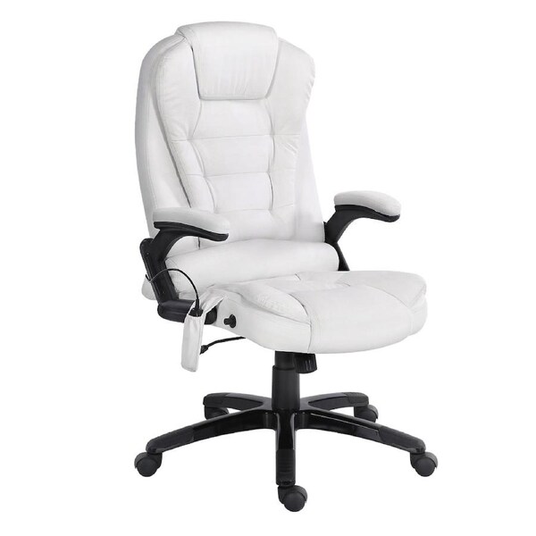 Artiss Massage Office Chair Executive Chairs Computer Desk Recliner Leather Seat Como - Brown