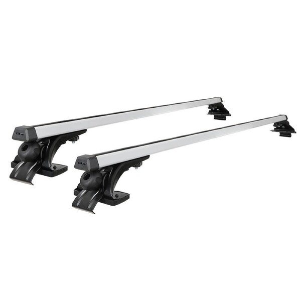 Universal Car Roof Racks Pod Aluminium Cross Bars Brackets 145cm Black Silver Black