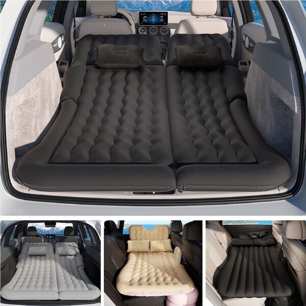 Weisshorn Car Mattress Inflatable Air Seat SUV Back Seat Camping Bed Travel Model 3 - Black