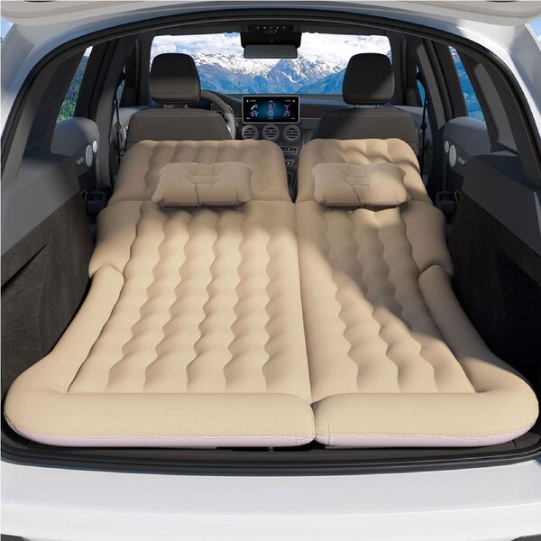 Weisshorn Car Mattress Inflatable Air Seat SUV Back Seat Camping Bed Travel Model 1 - Beige