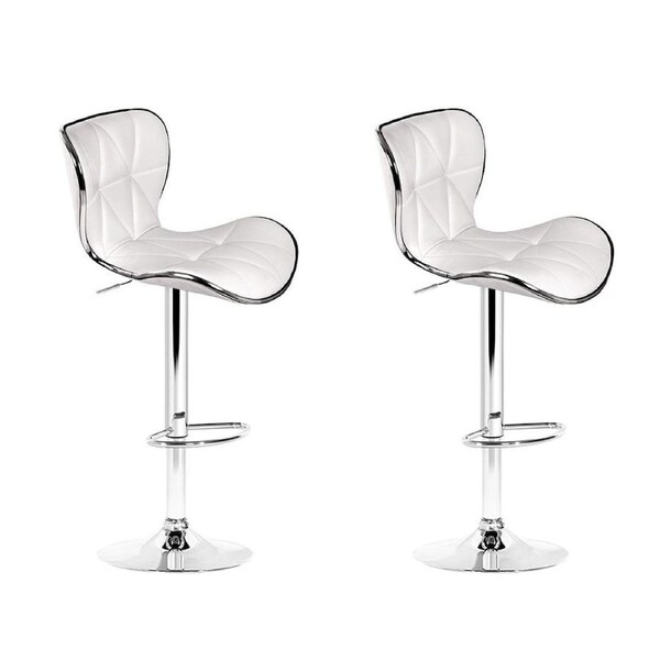 Artiss Kitchen Bar Stools Gas Lift Bar Stool Swivel Barstools Counter Chairs Ruby - White