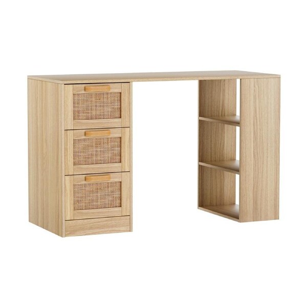 Artiss Computer Desk With Drawers Office Home Workstation PC Laptop Study Table Light Wood