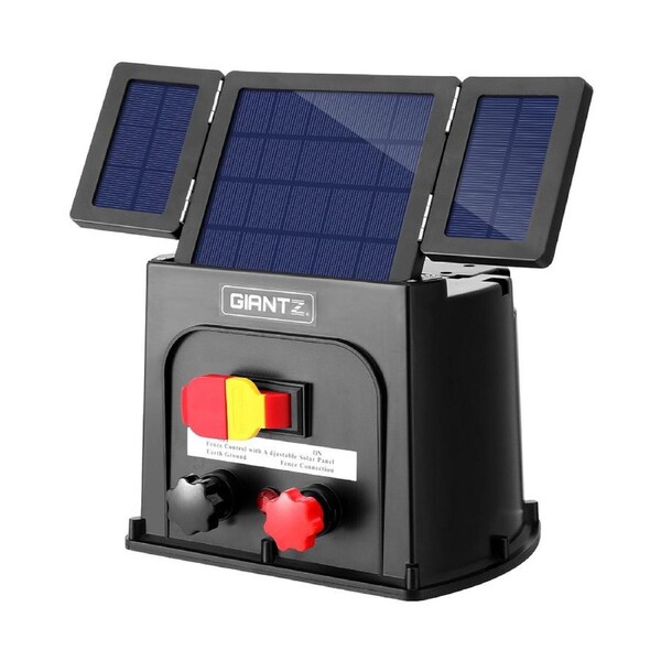 Giantz 3/5/8km Electric Fence Energiser PET Solar Energizer Farm Animal 3KM Coverage
