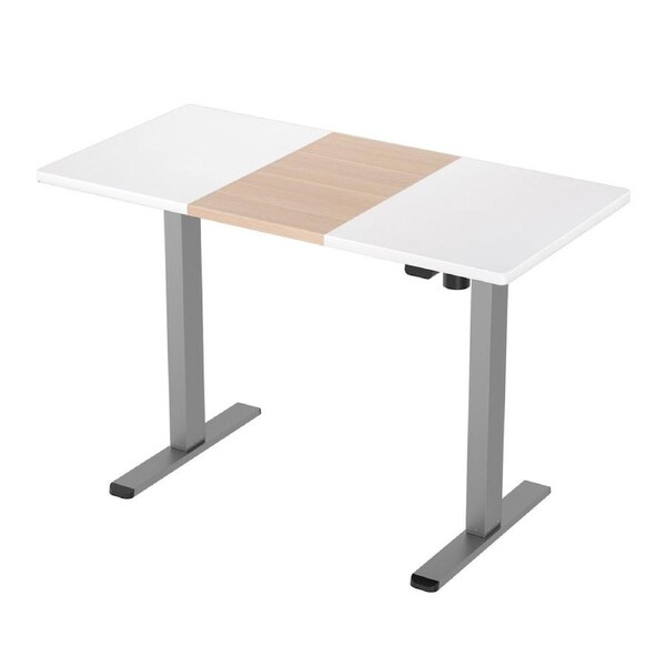 Artiss Electric Standing Desk Motorised Sit Stand Computer Desks 120/140CM 140CM Grey??ustic?rown