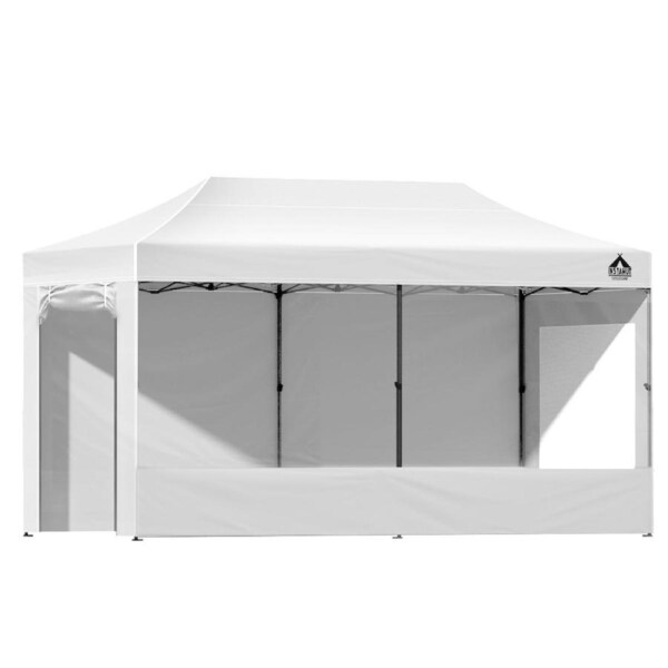 Instahut Gazebo Pop Up Marquee 3x6 Outdoor Wedding Gazebos Tent Folding Base Pod Set 3 Black