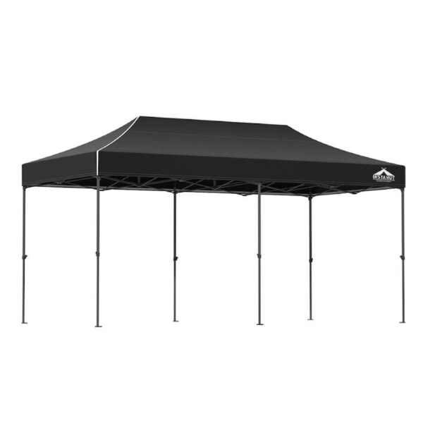 Instahut Gazebo Pop Up Marquee 3x6 Outdoor Wedding Gazebos Tent Folding Base Pod Set 2 Black