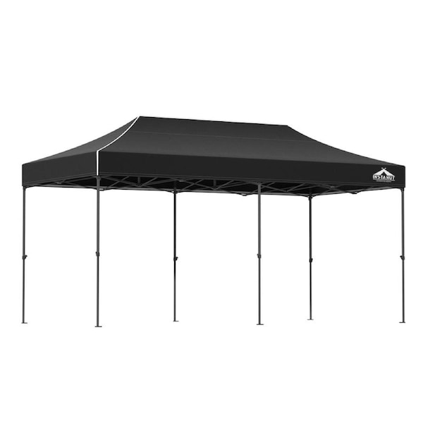 Instahut Gazebo Pop Up Marquee 3x6 Outdoor Wedding Gazebos Tent Folding Base Pod Set 1 Black