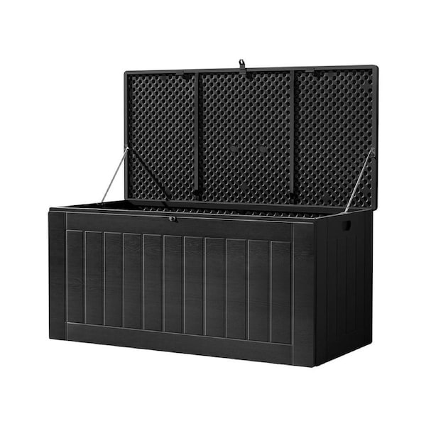 Gardeon Outdoor Storage Box 830L Container Lockable Garden Bench Tool Shed Dark Grey