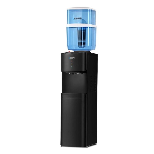 Devanti Water Cooler Set Dispenser Stand Cold Hot Purifier 22L Bottle Filter Model 3: Black