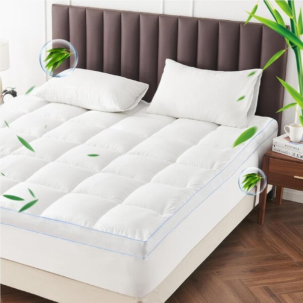 LINENOVA Luxury 1500GSM Bamboo Mattress Topper 10cm Extra Thick Double