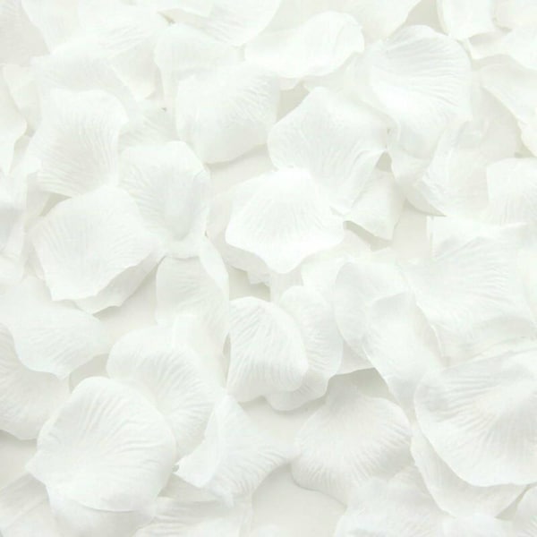Artificial White Silk Rose Petals 100 petals