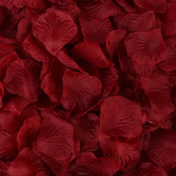 Artificial Burgundy Red Silk Rose Petals 100 petals