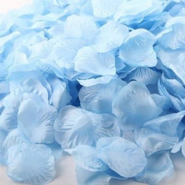 Artificial Silk Rose Petals 100pk - Available in 33 Colours Baby Blue