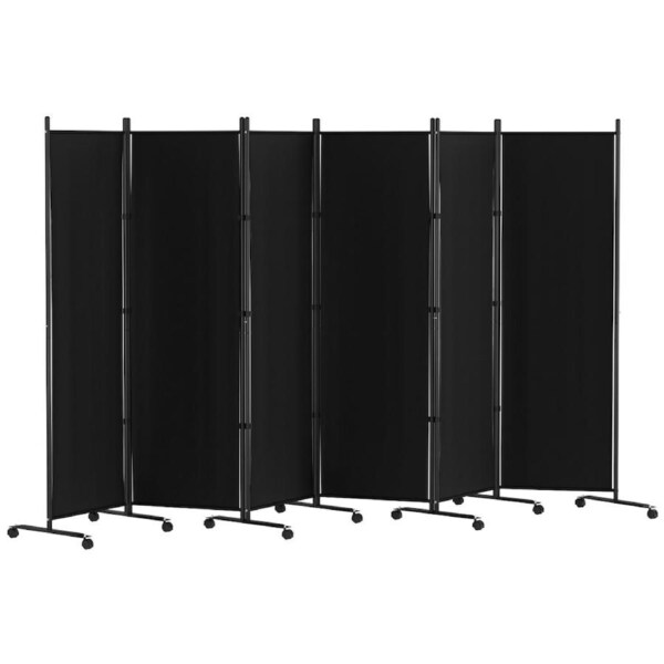 Artiss 4/6 Panels Room Divider Screen Wheel Fabric Black 6 Panels