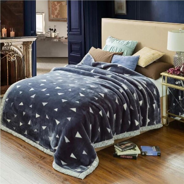 Two-Ply Soft Warm Mink Blanket 750GSM Queen Bed Extra Thick Warm Geometry
