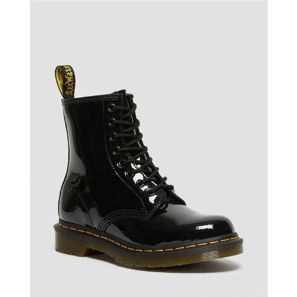 Dr. Martens Womens Leather 1460 Boots Shoes in Black Patent Lamper UK 8