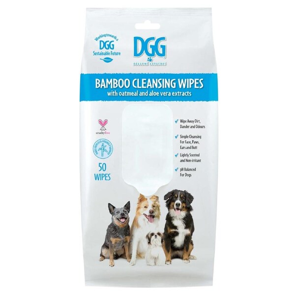 DGG Bamboo Wipes For Dog Paws, Face and Ears 50Pk 50pk