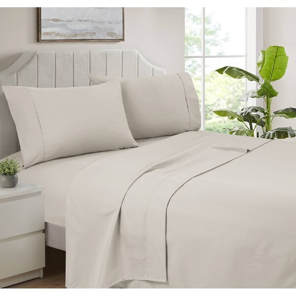Opulence Ultra Soft Microfibre Sheet Sets Wrinkle Free All Size Sand / Queen