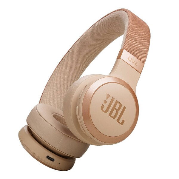 JBL Live 670NC Wireless True ANC On-Ear Headphones - Sandstone Beige