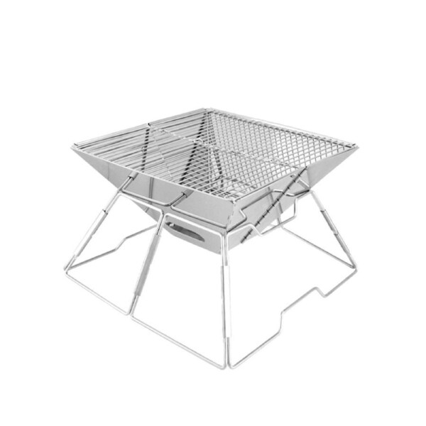 Elore BBQ Grill Camping Portable Foldable Fire Pit Stainless Steel Carrybag 32x32x22cm