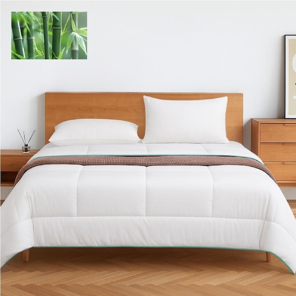 LINENOVA All Season Bamboo Quilt/Doona/Quilt - 300GSM Breathable,Skin Friendly,Natural Antibacterial Quilt Double