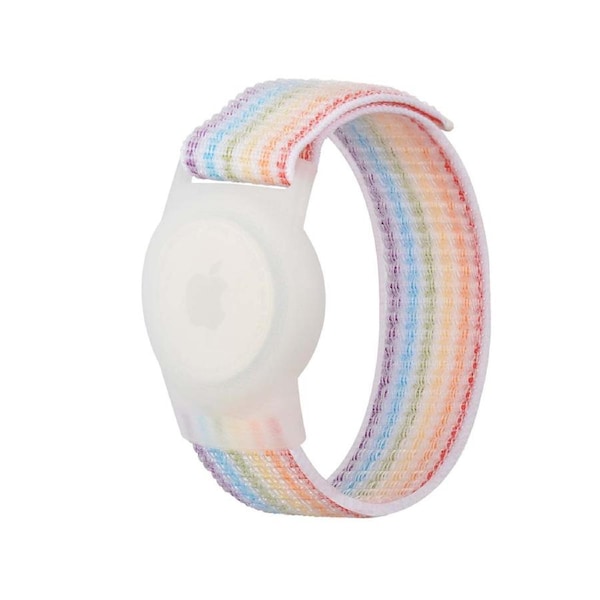 Apple AirTag Case Wristband Protective Cover Nylon Rainbow Large