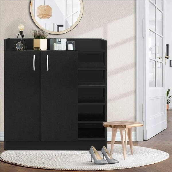 21 Pairs Artiss Shoe Cabinet Storage Rack Black