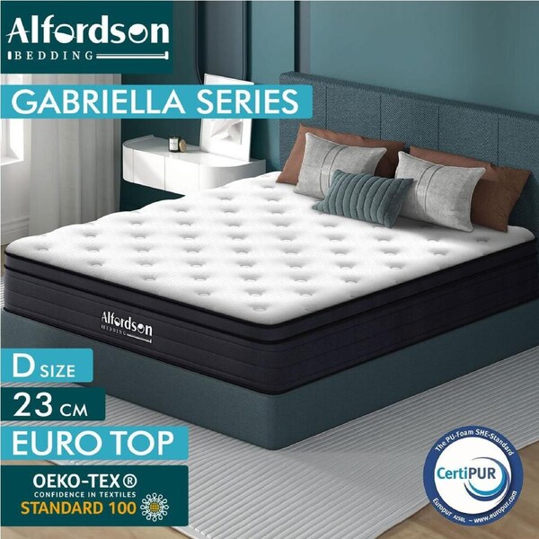 Alfordson Mattress Euro Top Queen Double King Single Bed Spring Memory Foam Double / Gabriella