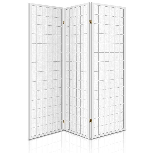 3/4/6/8 Panel Artiss Room Divider Screen Wooden Doors Folding White Nature White - 3 Panels