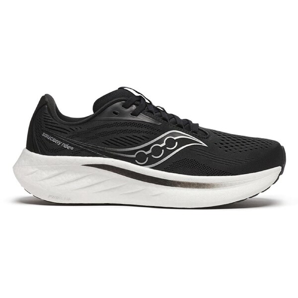 Saucony Women's Ride 18 Running Shoes Black/White Wide Fit (US 7-11) US Women's 10