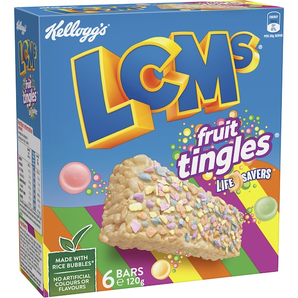 Kellogg's Lcms Fruit Tingles Snack Bars 6 Pack