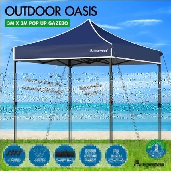 ALFORDSON Gazebo 3x3m 3x4.5m 3x6m Pop Up Marquee Outdoor Folding Tent Canopy 3x3m Navy