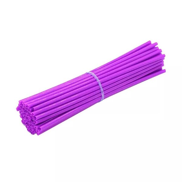 72pcs Wheel Spoke Wrap Sleeves Mountain Bike Bicycle MTB Wraps Skins Covers Purple