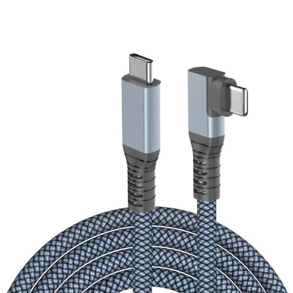 90 Degree Data Line USB C to USB Type C Cable Right Angle Fast Charging 1m
