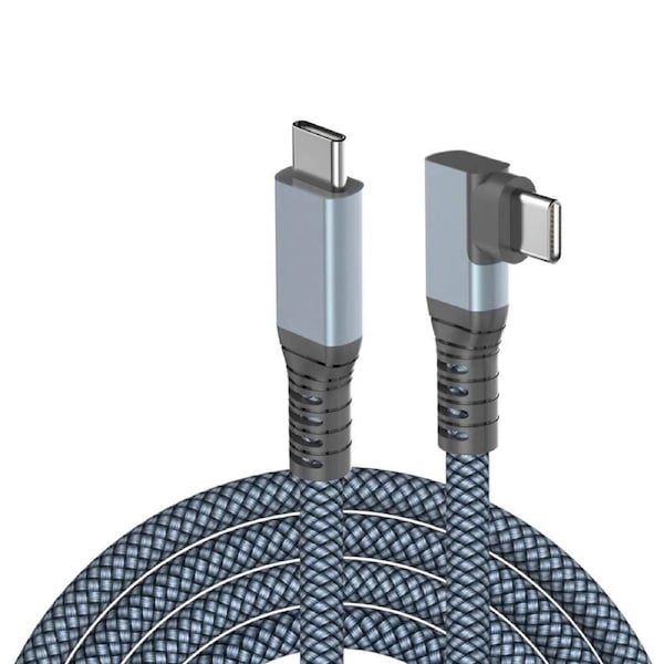 90 Degree Data Line USB C to USB Type C Cable Right Angle Fast Charging 2m