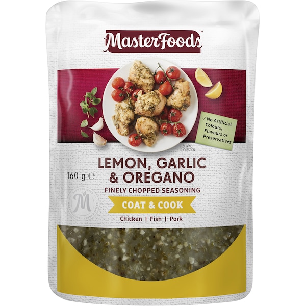 MasterFoods Lemon, Garlic & Oregano Finely Chopped Seasoning 160g
