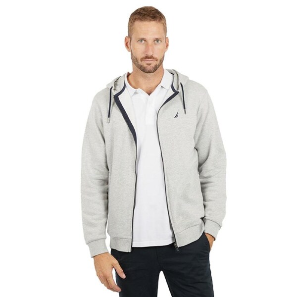 Nautica Men's Helder Full-Zip Hoodie Grey Marle M