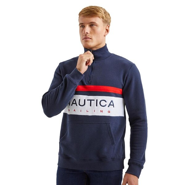Nautica Men's Colton 1/4 Zip Top Dark Navy S